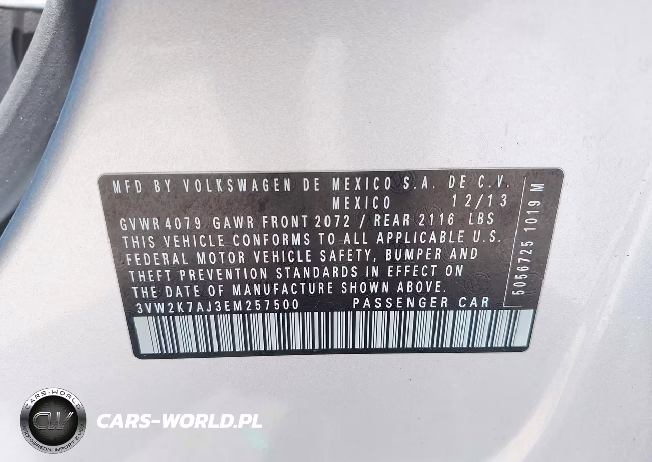 2014 Volkswagen Jetta 2.0L S VIN:3VW2K7AJ3EM257500 - 9