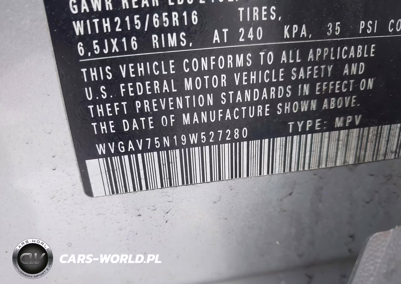 2009 Volkswagen Tiguan S VIN:WVGAV75N19W527280 - 9