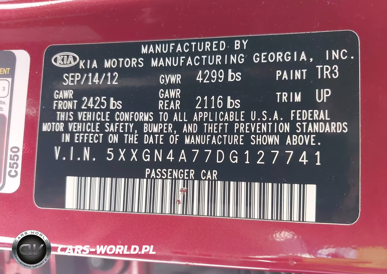 2013 Kia Optima Ex VIN:5XXGN4A77DG127741 - 9