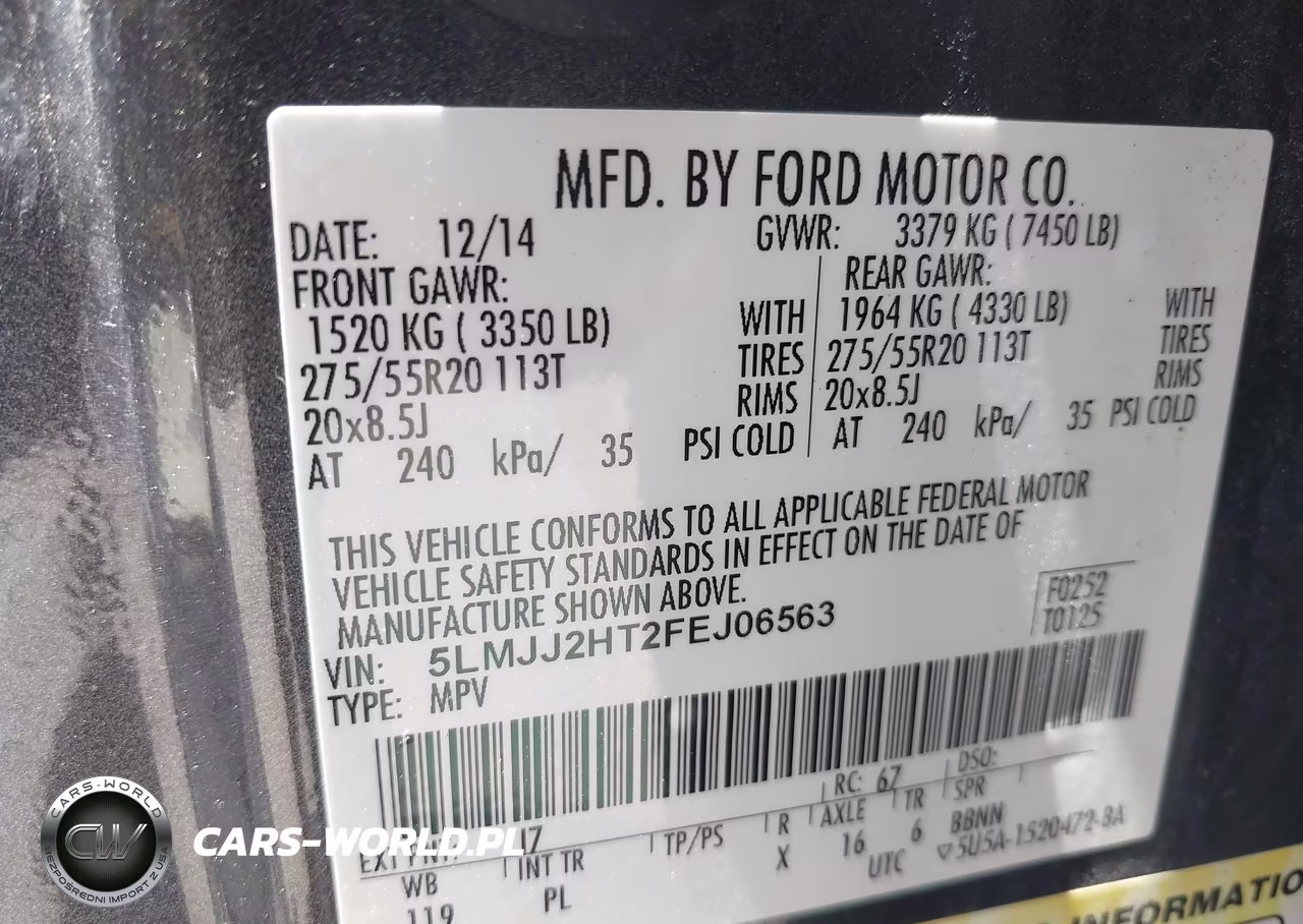 2015 Lincoln Navigator VIN:5LMJJ2HT2FEJ06563 - 9