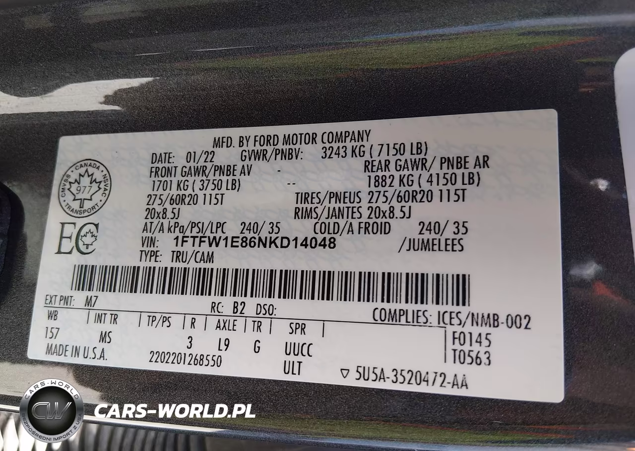 2022 Ford F-150 King Ranch-Lariat-Limited-Platinum-Tremor-Xl-Xlt VIN:1FTFW1E86NKD14048 - 9