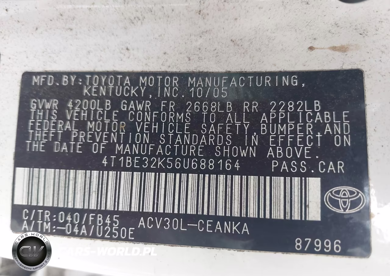 2006 Toyota Camry Le VIN:4T1BE32K56U688164 - 9