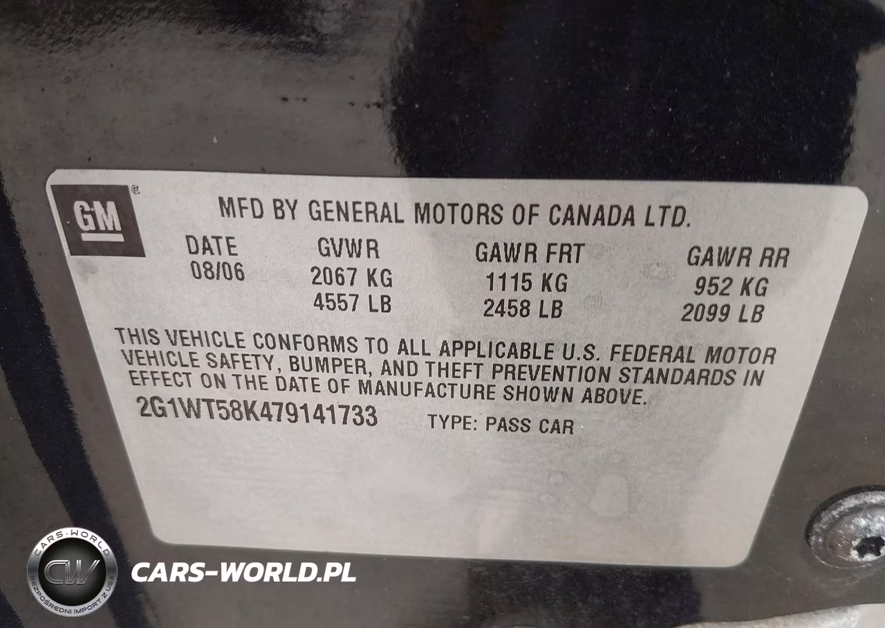 2007 Chevrolet Impala 3.5L Lt VIN:2G1WT58K479141733 - 9