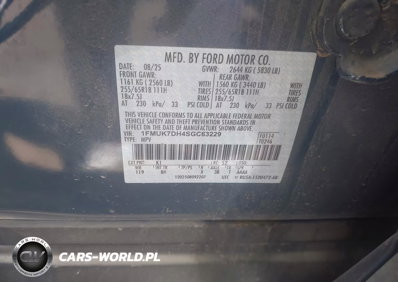 2025 Ford Explorer Active VIN:1FMUK7DH4SGC63229 - 9