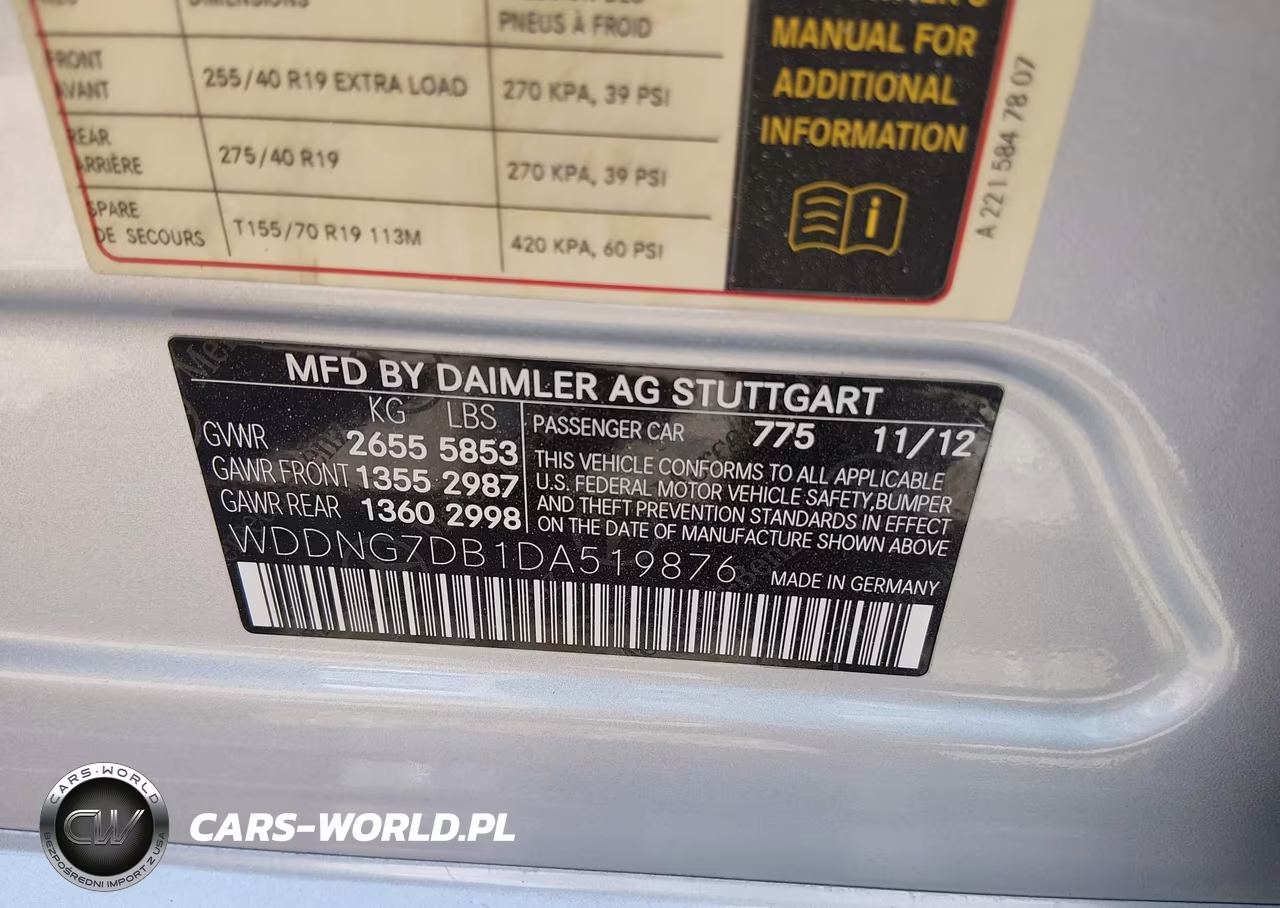 2013 Mercedes-Benz S 550 VIN:WDDNG7DB1DA519876 - 9