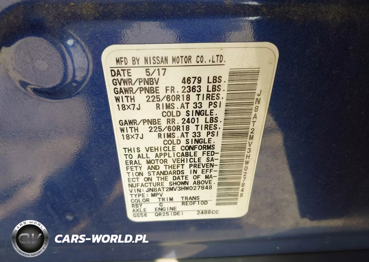 2017 Nissan Rogue Sl VIN:JN8AT2MV3HW027848 - 9