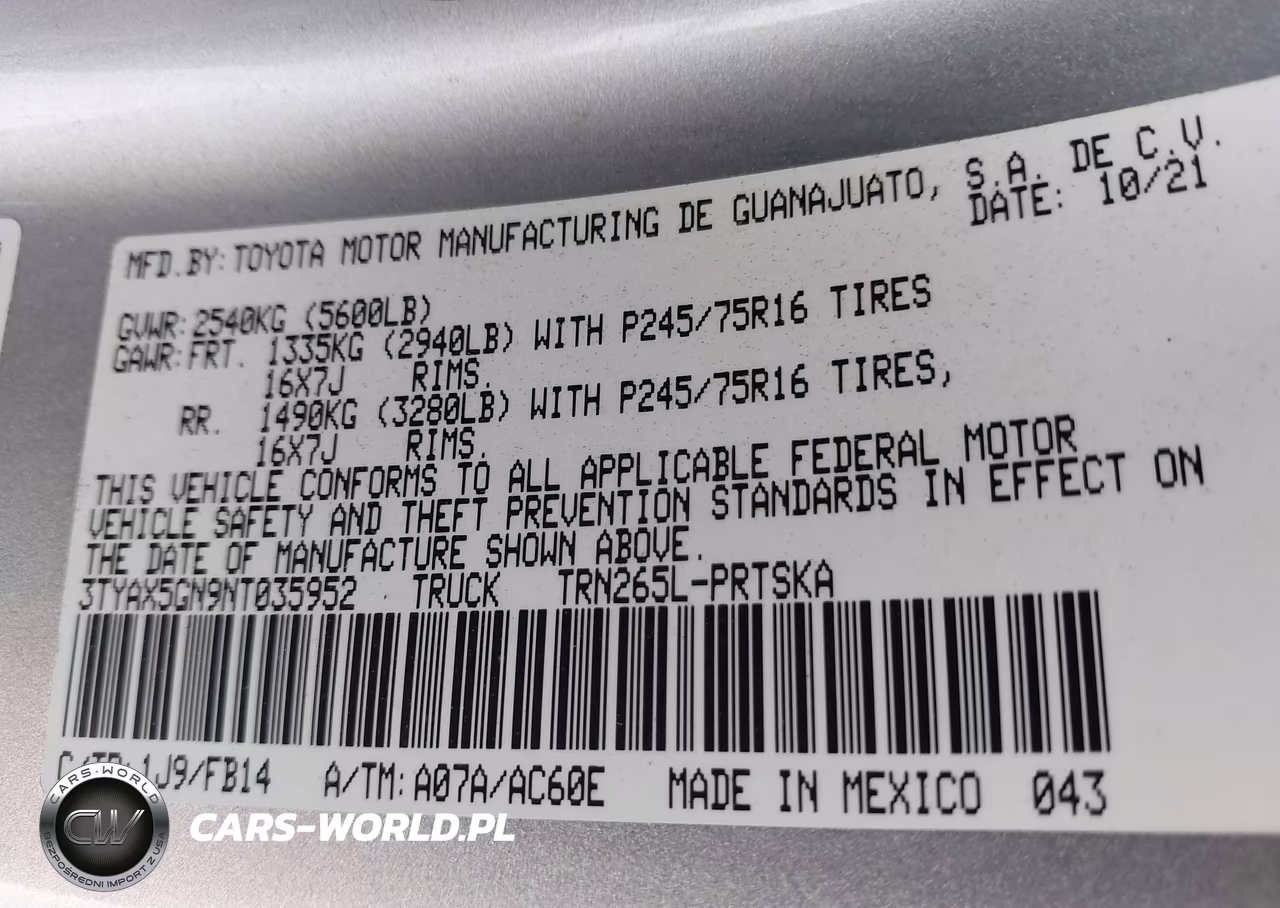 2022 Toyota Tacoma Sr VIN:3TYAX5GN9NT035952 - 9