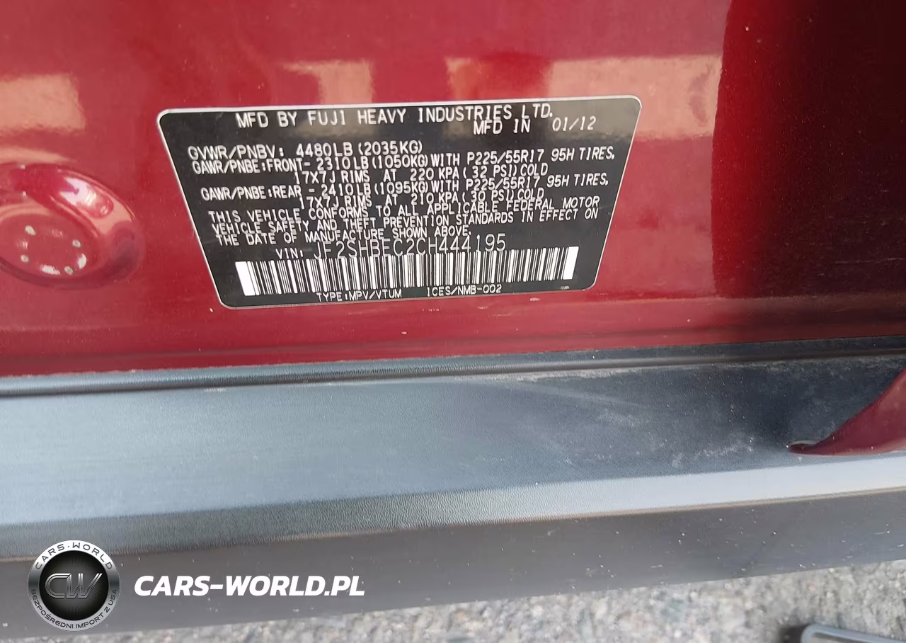 2012 Subaru Forester 2.5X Limited VIN:JF2SHBEC2CH444195 - 9