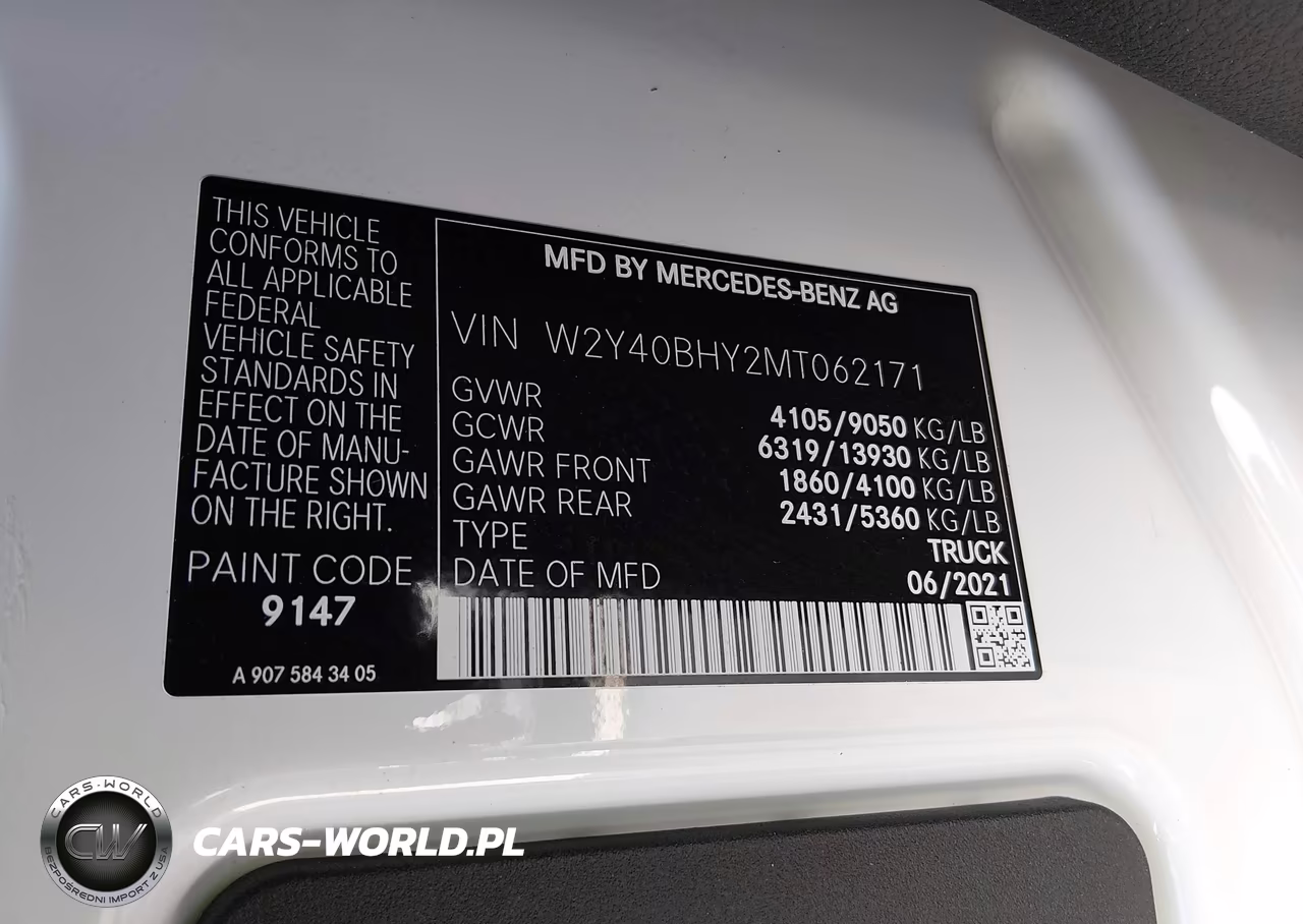 2021 Freightliner Sprinter 2500 Standard Roof I4 VIN:W2Y40BHY2MT062171 - 9