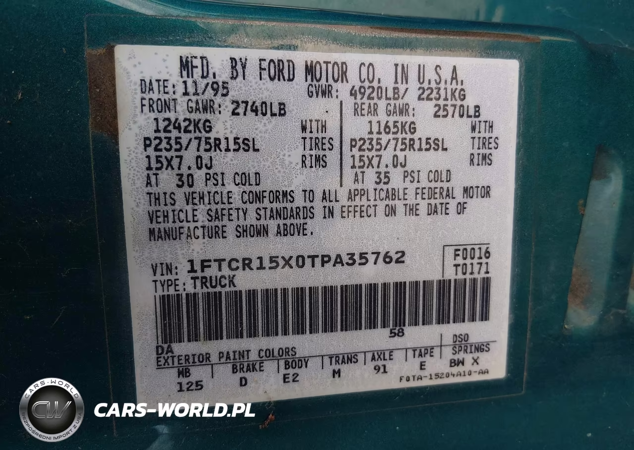1996 Ford Ranger Super Cab VIN:1FTCR15X0TPA35762 - 9