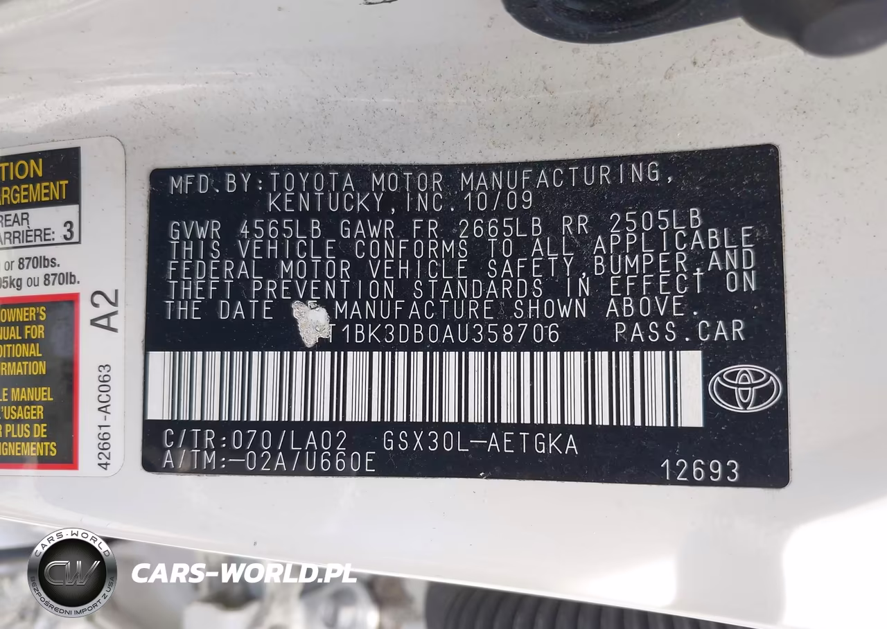 2010 Toyota Avalon Xls VIN:4T1BK3DB0AU358706 - 9