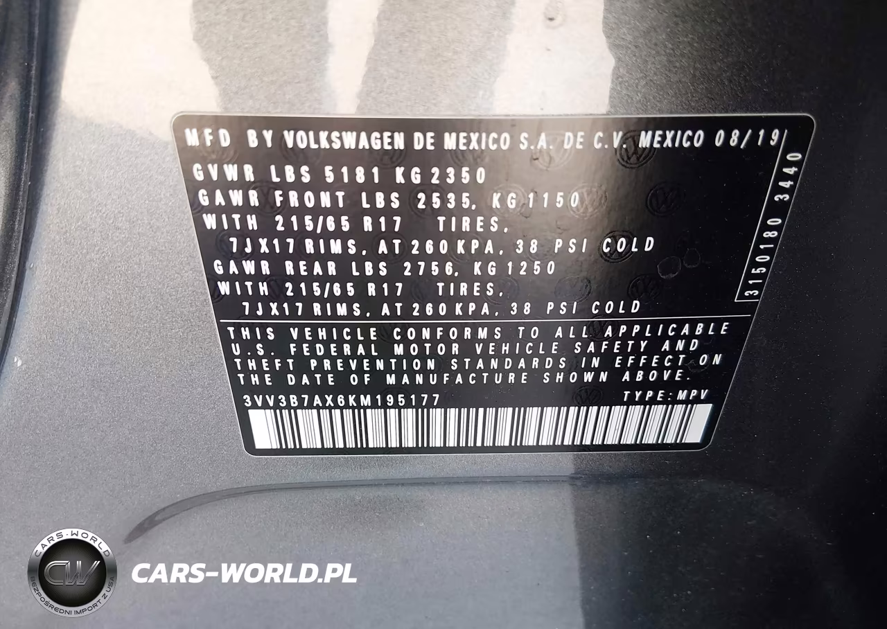 2019 Volkswagen Tiguan 2.0T Se-2.0T Sel-2.0T Sel R-Line-2.0T Sel R-Line Black VIN:3VV3B7AX6KM195177 - 9
