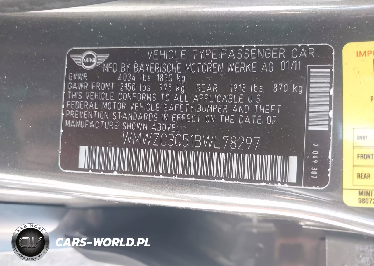 2011 Mini Cooper S Countryman VIN:WMWZC3C51BWL78297 - 9