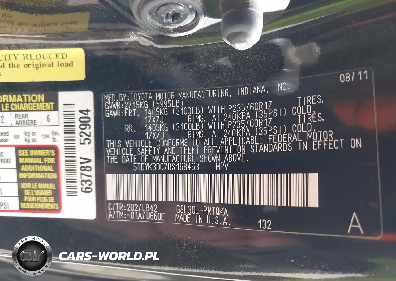 2011 Toyota Sienna Xle V6 VIN:5TDYK3DC7BS168463 - 9