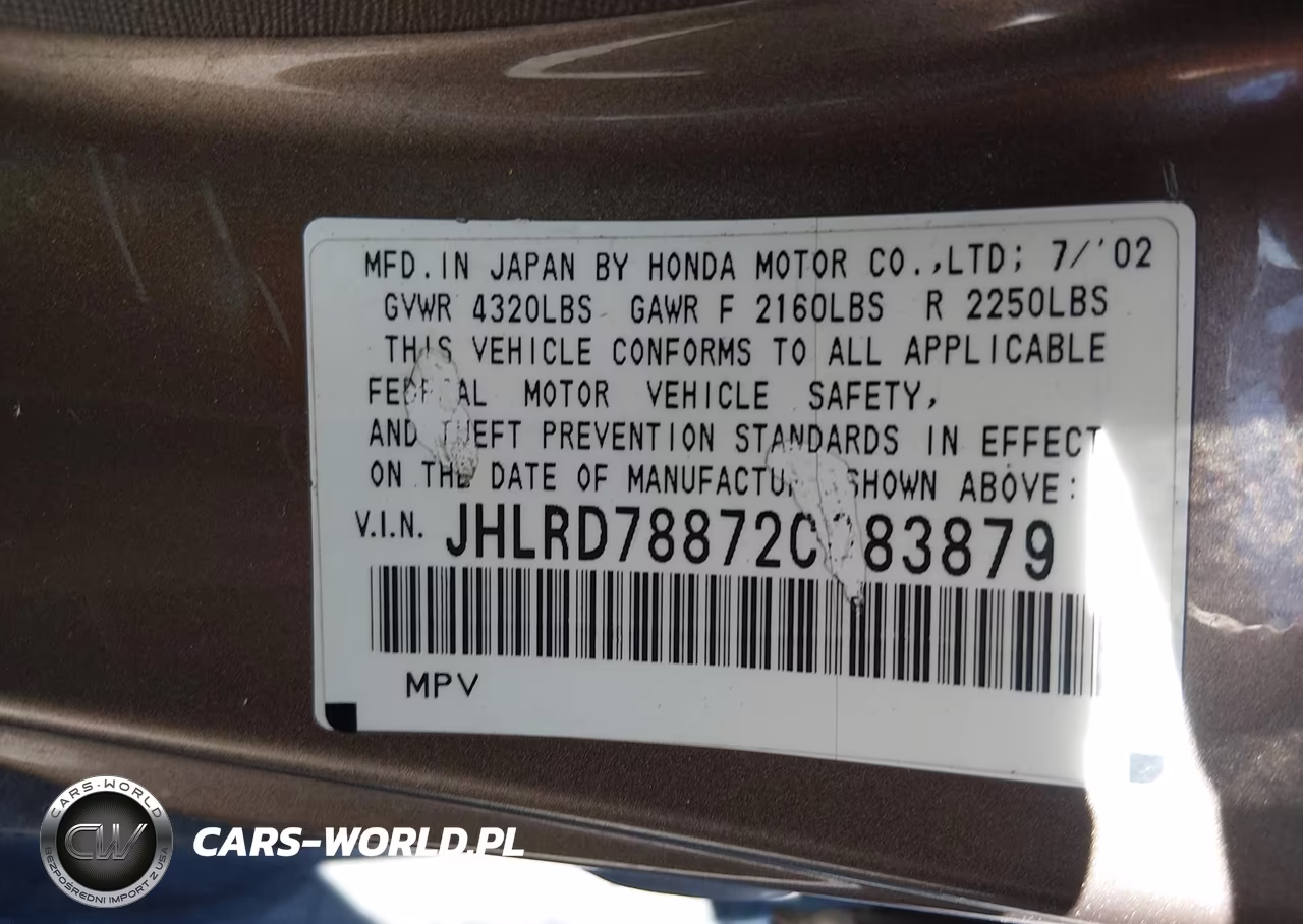 2002 Honda Cr-V Ex VIN:JHLRD78872C083879 - 9