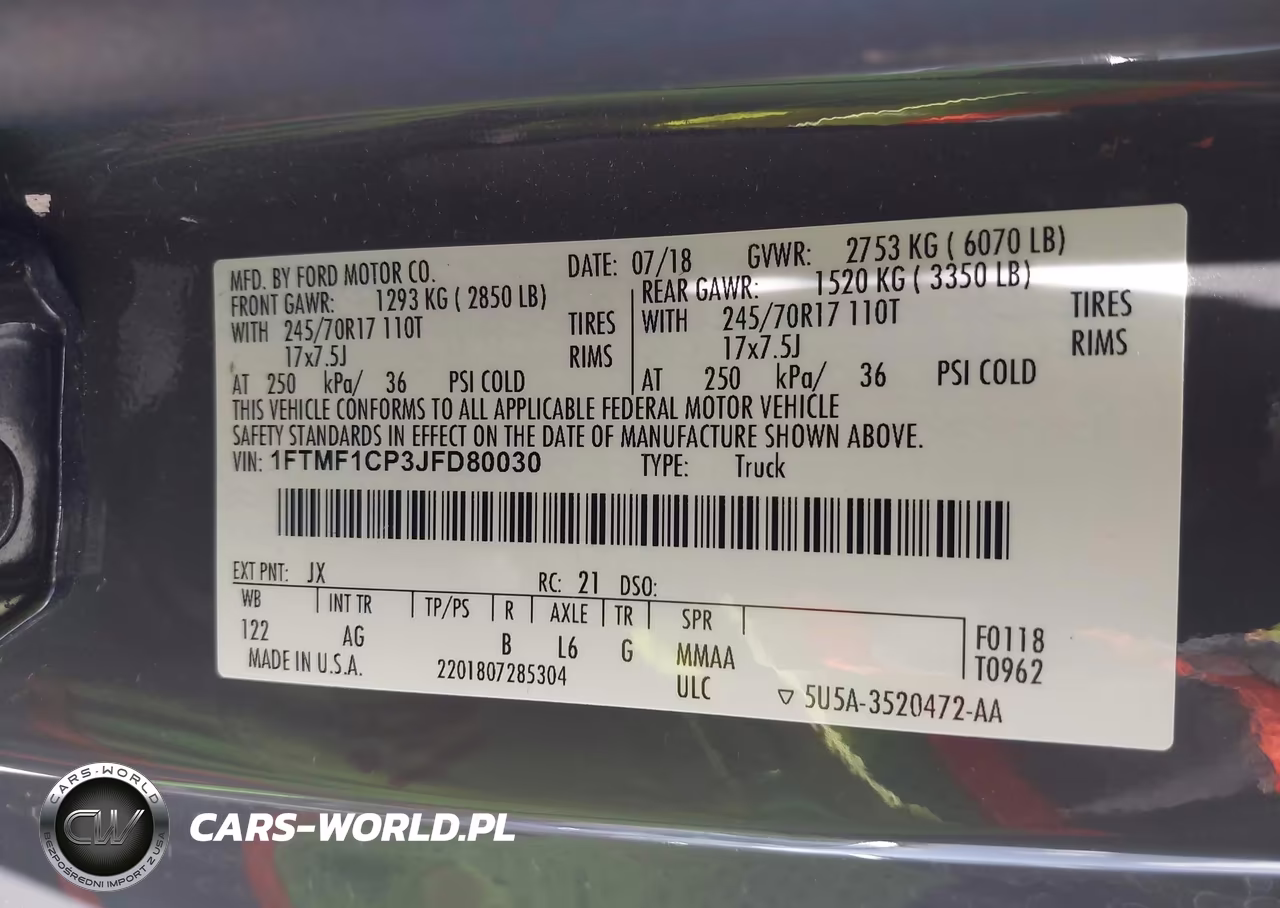 2018 Ford F-150 Xl-Xlt VIN:1FTMF1CP3JFD80030 - 9