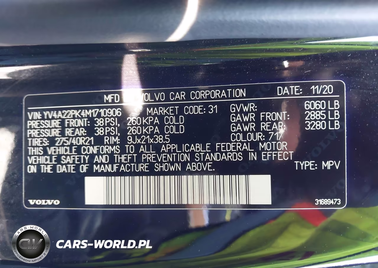 2021 Volvo Xc90 T6 Momentum 7 Passenger VIN:YV4A22PK4M1710906 - 9