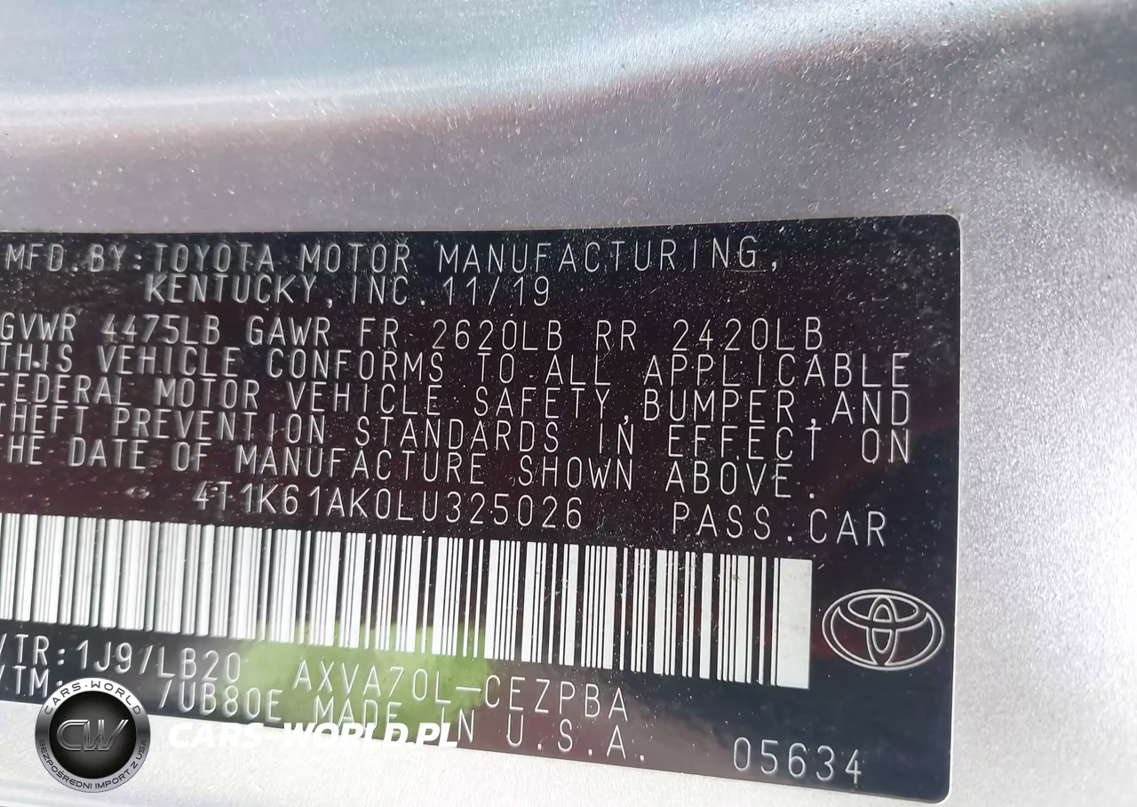 2020 Toyota Camry Xse VIN:4T1K61AK0LU325026 - 9