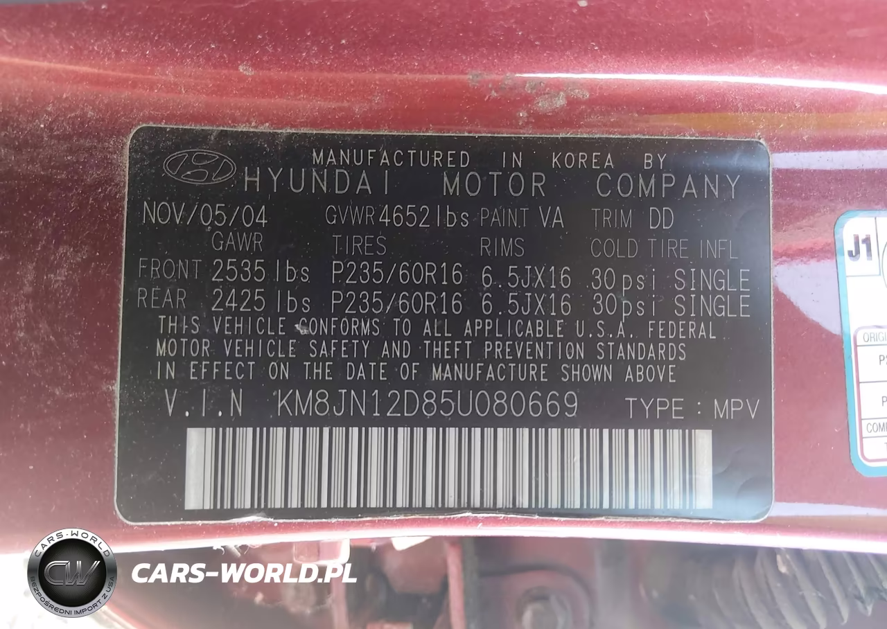 2005 Hyundai Tucson Gls-Lx VIN:KM8JN12D85U080669 - 9