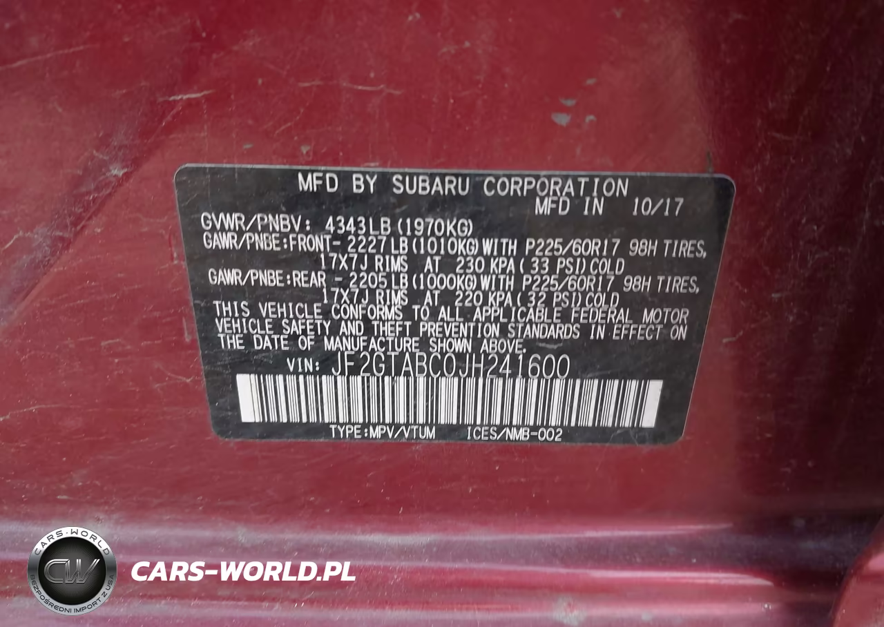 2018 Subaru Crosstrek 2.0I Premium VIN:JF2GTABC0JH241600 - 9
