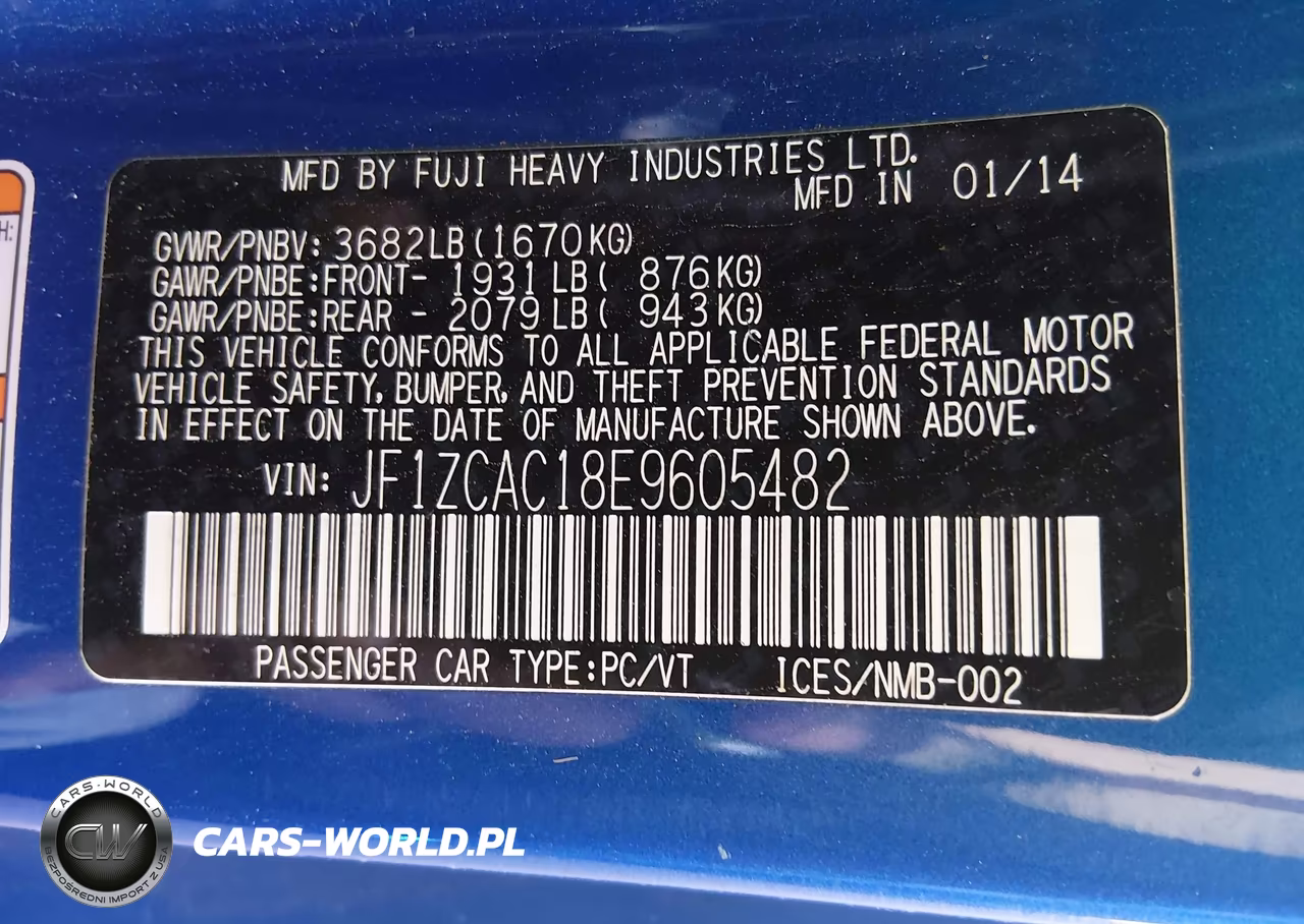 2014 Subaru Brz Limited VIN:JF1ZCAC18E9605482 - 9