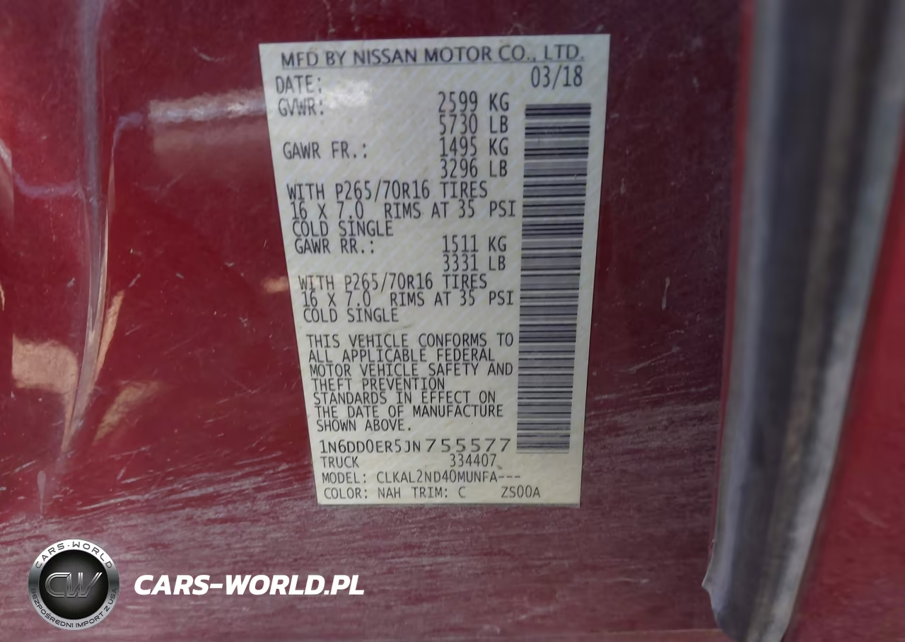 2018 Nissan Frontier Sv VIN:1N6DD0ER5JN755577 - 9