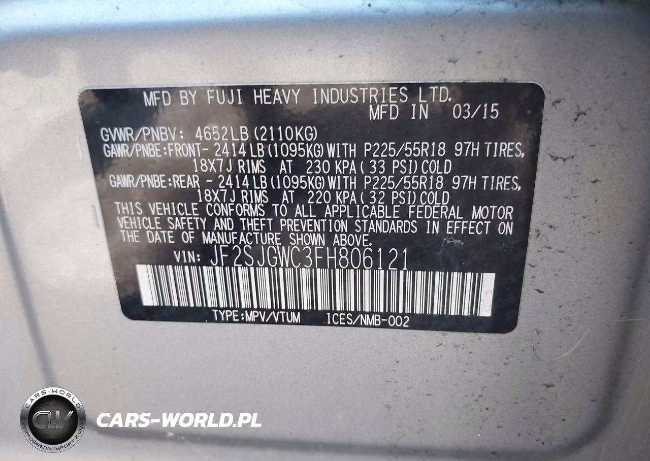 2015 Subaru Forester 2.0Xt Touring VIN:JF2SJGWC3FH806121 - 9