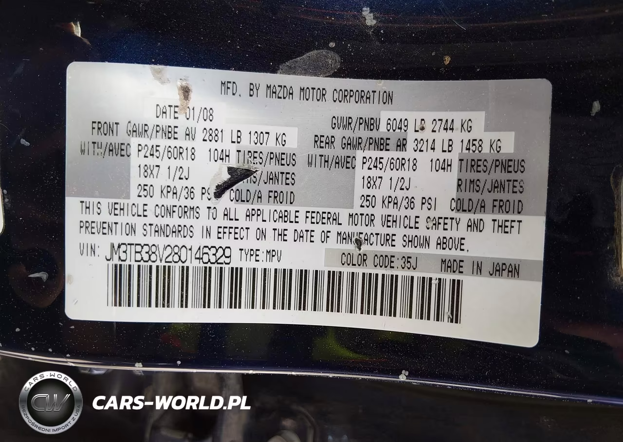 2008 Mazda Cx-9 Sport VIN:JM3TB38V280146329 - 9