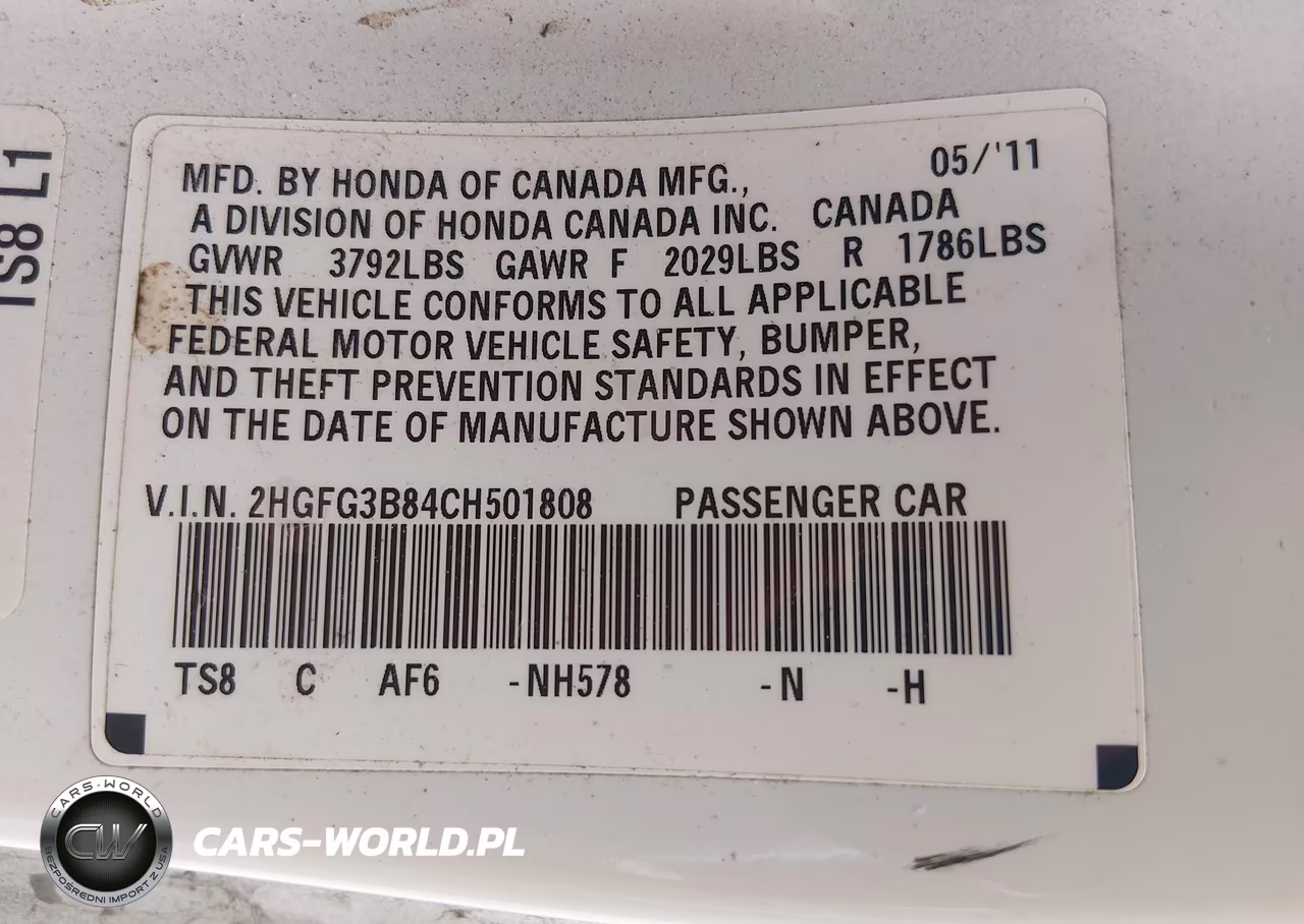 2012 Honda Civic Ex VIN:2HGFG3B84CH501808 - 9