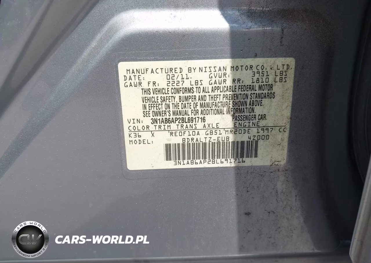 2011 Nissan Sentra 2.0S VIN:3N1AB6AP2BL691716 - 9