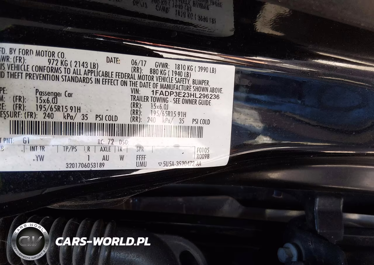 2017 Ford Focus S VIN:1FADP3E23HL296236 - 9
