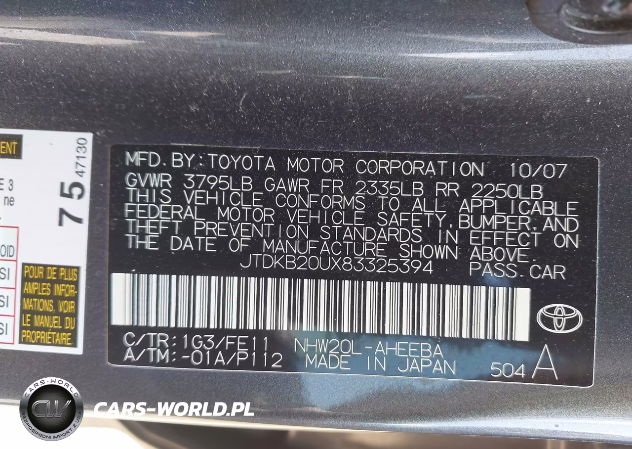 2008 Toyota Prius VIN:JTDKB20UX83325394 - 9