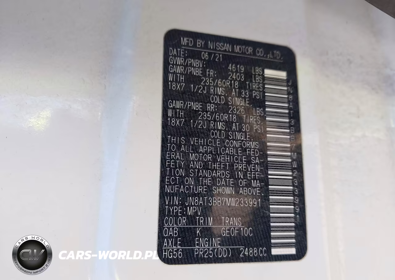 2021 Nissan Rogue Sv Intelligent Awd VIN:JN8AT3BB7MW233991 - 9