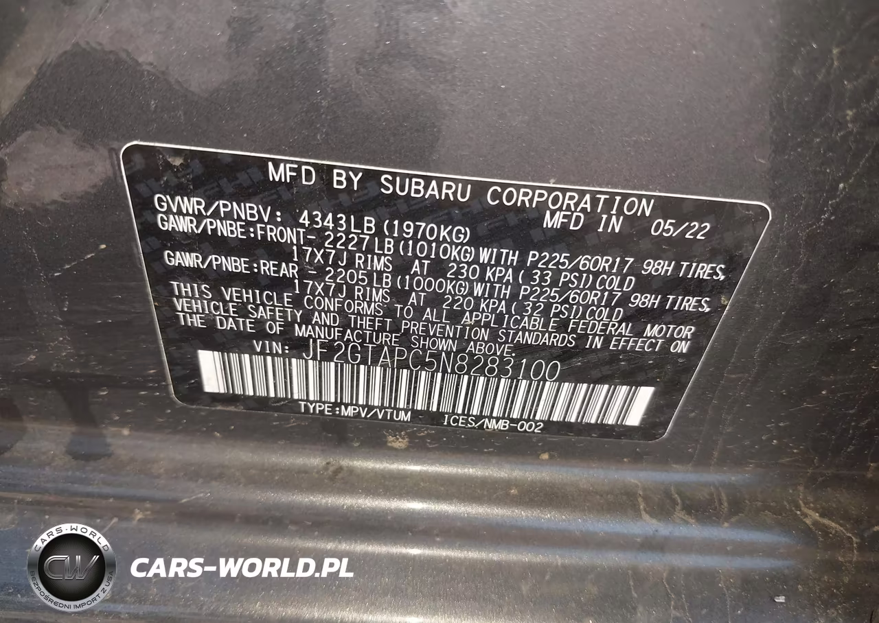 2022 Subaru Crosstrek Premium VIN:JF2GTAPC5N8283100 - 9