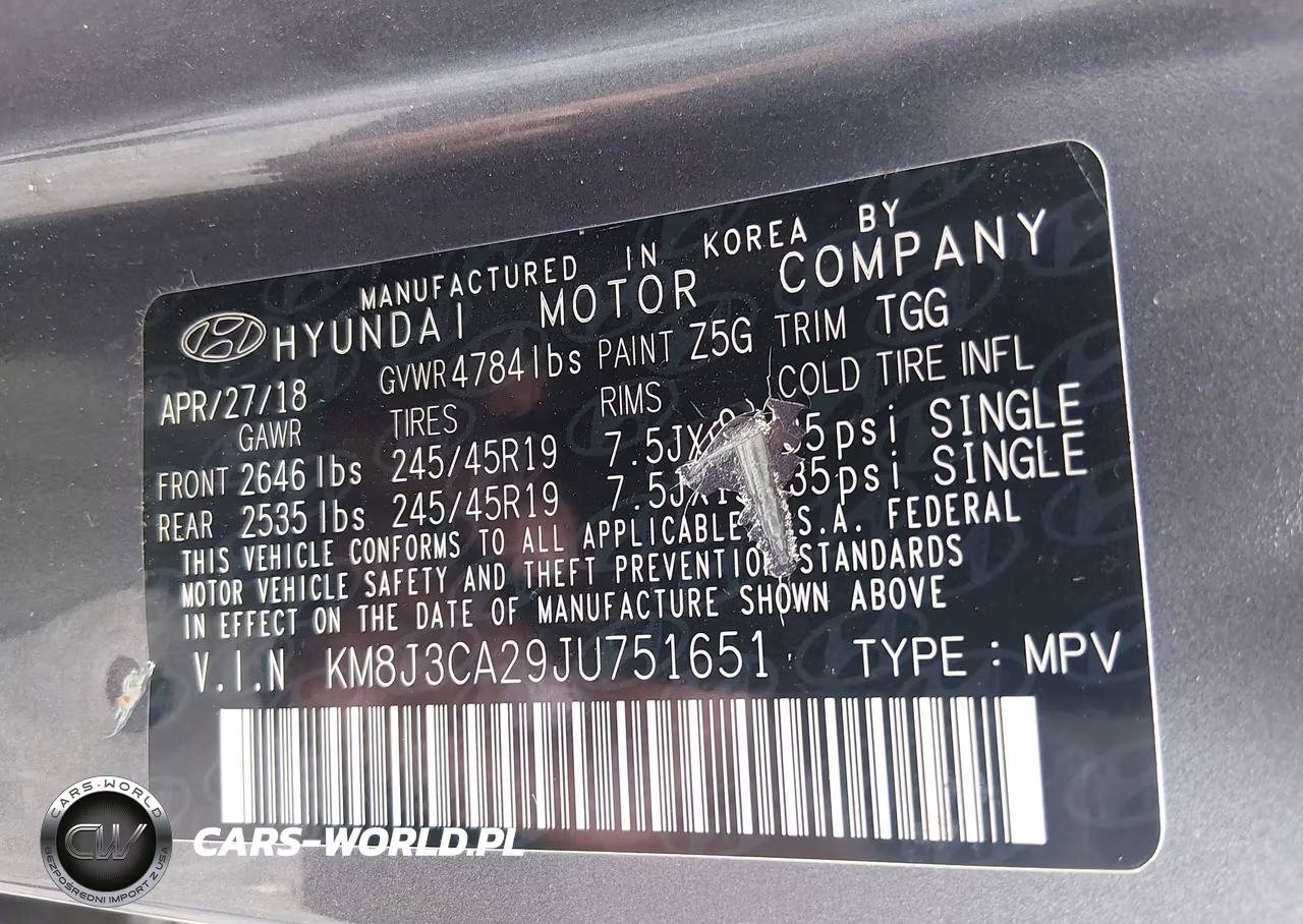 2018 Hyundai Tucson Value VIN:KM8J3CA29JU751651 - 9