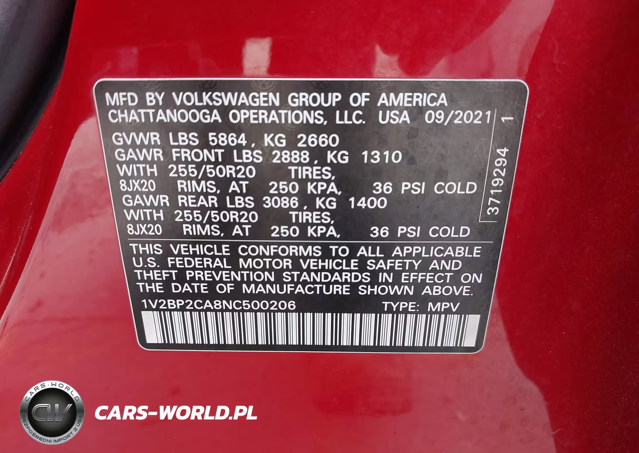 2022 Volkswagen Atlas 2.0T Sel VIN:1V2BP2CA8NC500206 - 9
