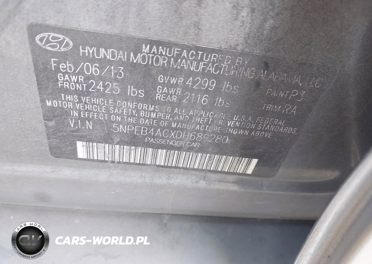 2013 Hyundai Sonata Gls VIN:5NPEB4ACXDH689280 - 9