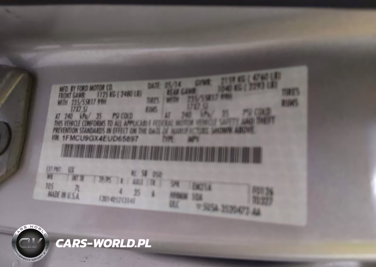 2014 Ford Escape Se VIN:1FMCU9GX4EUD65897 - 9
