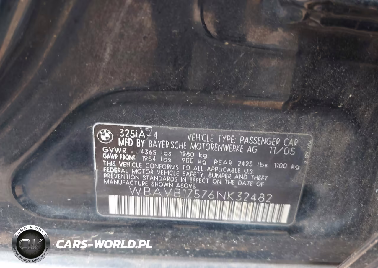 2006 BMW 325I VIN:WBAVB17576NK32482 - 9