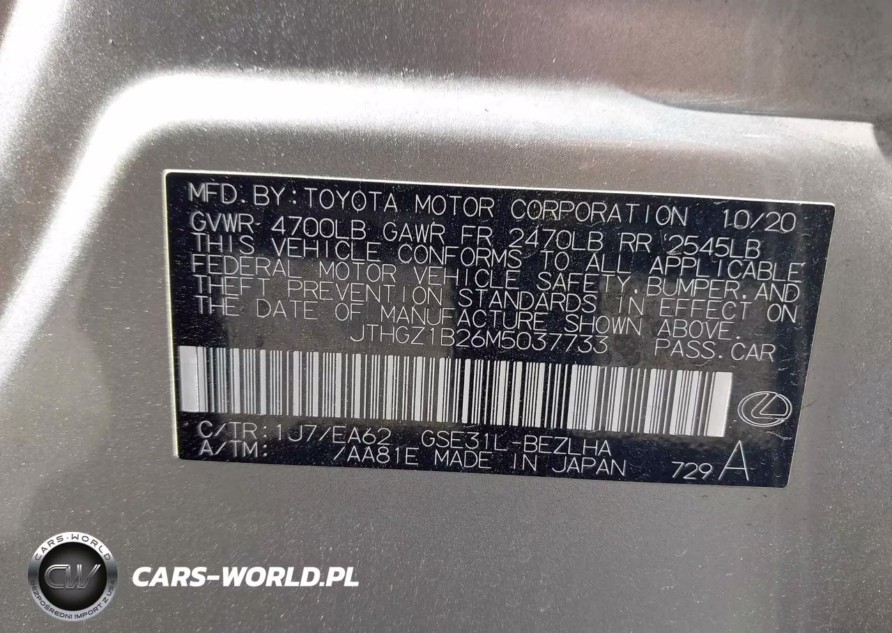 2021 Lexus Is 350 F Sport VIN:JTHGZ1B26M5037733 - 9