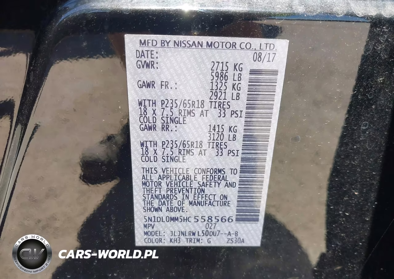 2017 Infiniti Qx60 VIN:5N1DL0MM5HC558566 - 9