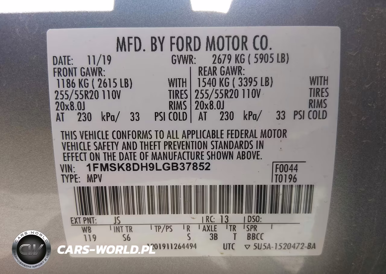 2020 Ford Explorer Xlt VIN:1FMSK8DH9LGB37852 - 9