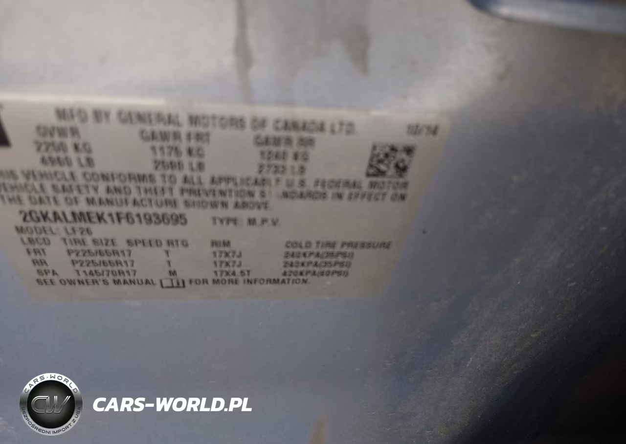 2015 GMC Terrain Sle-1 VIN:2GKALMEK1F6193695 - 9