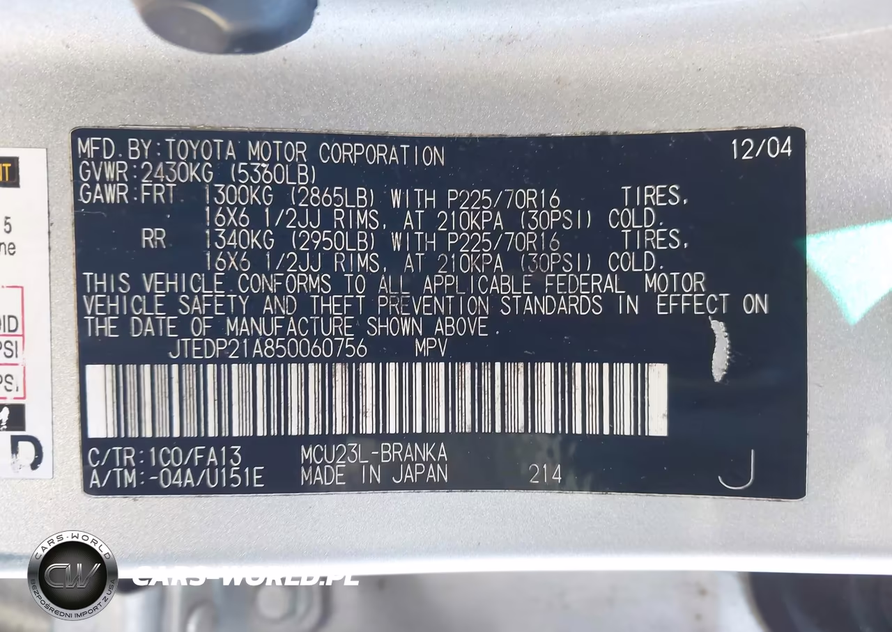 2005 Toyota Highlander V6 VIN:JTEDP21A850060756 - 9