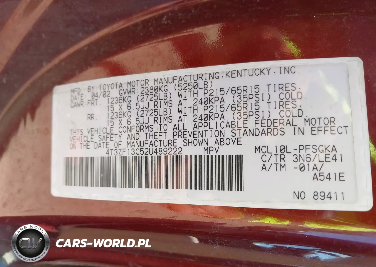 2002 Toyota Sienna Xle VIN:4T3ZF13C52U489222 - 9