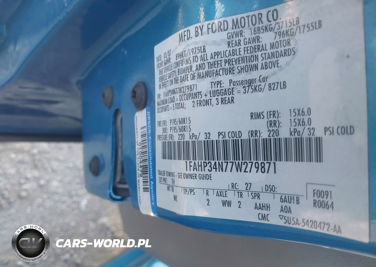 2007 Ford Focus S-Se-Ses VIN:1FAHP34N77W279871 - 9