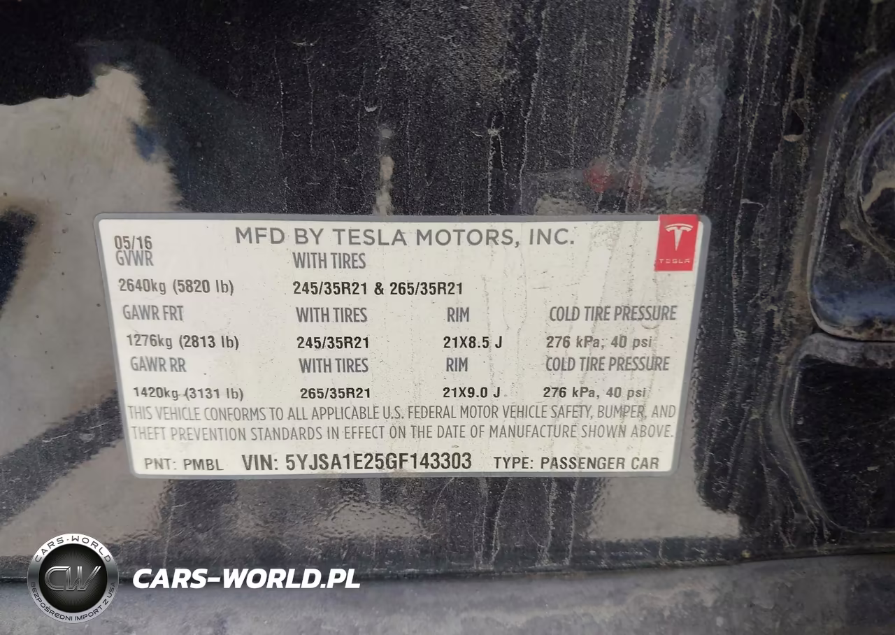 2016 Tesla Model S 60D-70D-75D-85D-90D VIN:5YJSA1E25GF143303 - 9