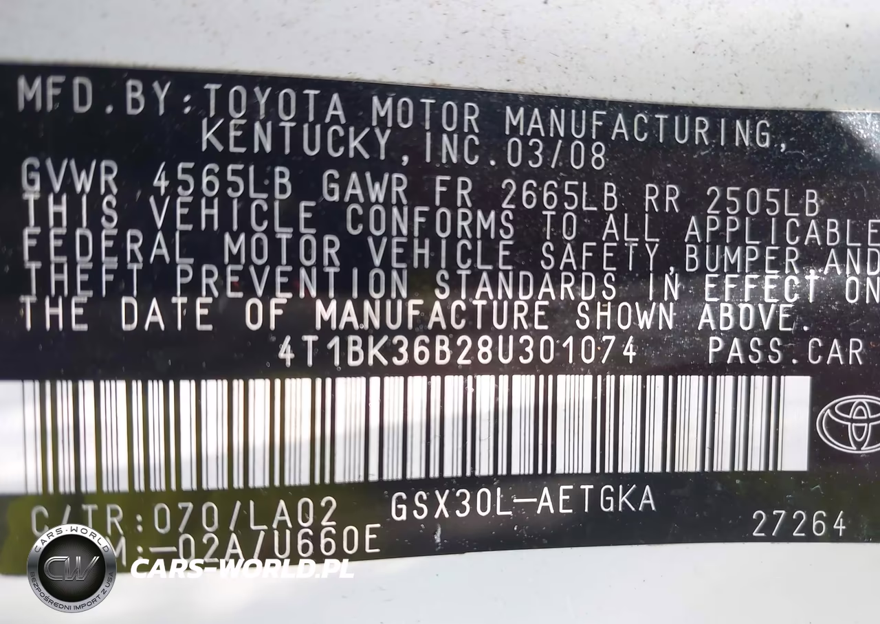2008 Toyota Avalon Xls VIN:4T1BK36B28U301074 - 9