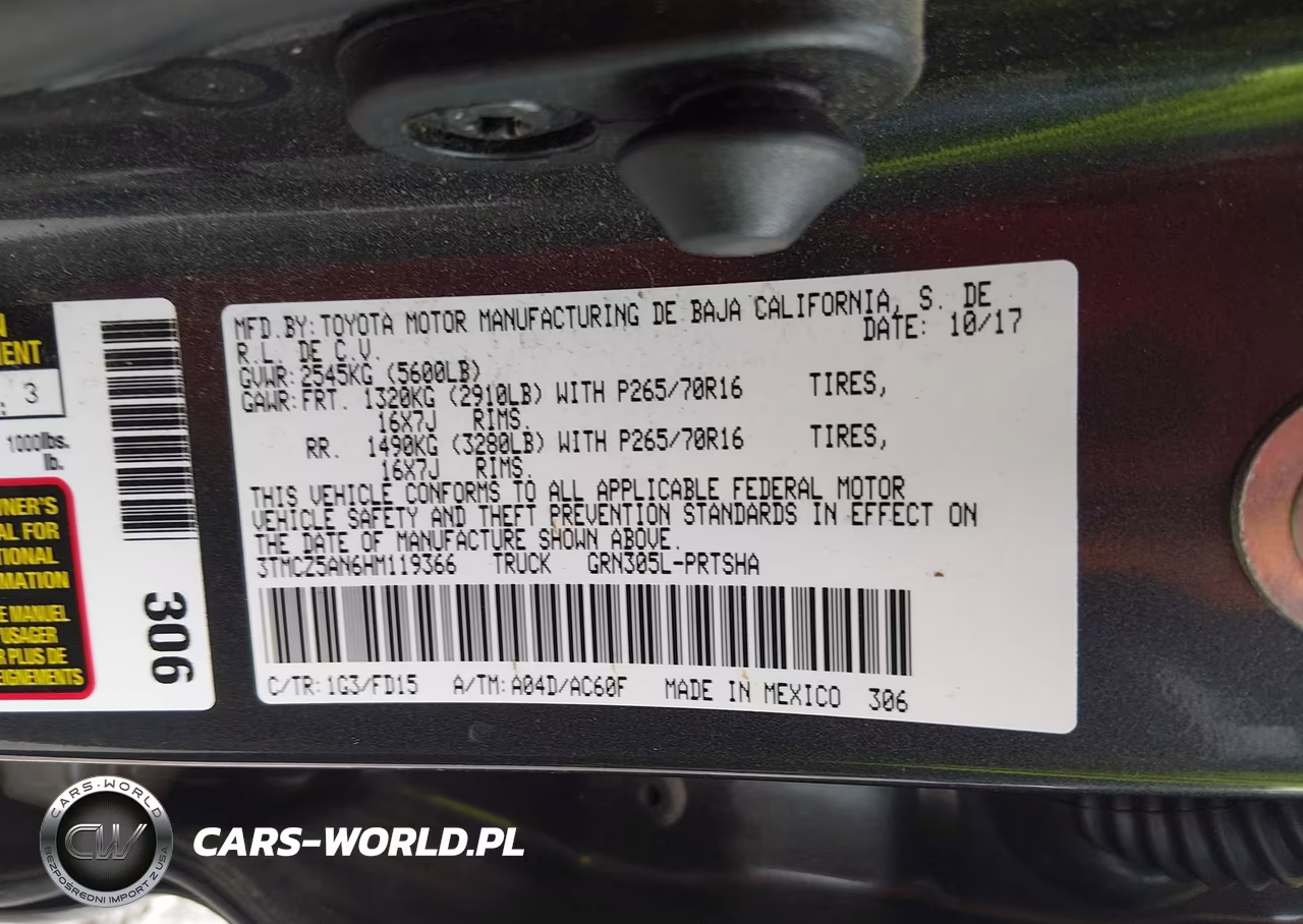 2017 Toyota Tacoma Trd Off Road VIN:3TMCZ5AN6HM119366 - 9