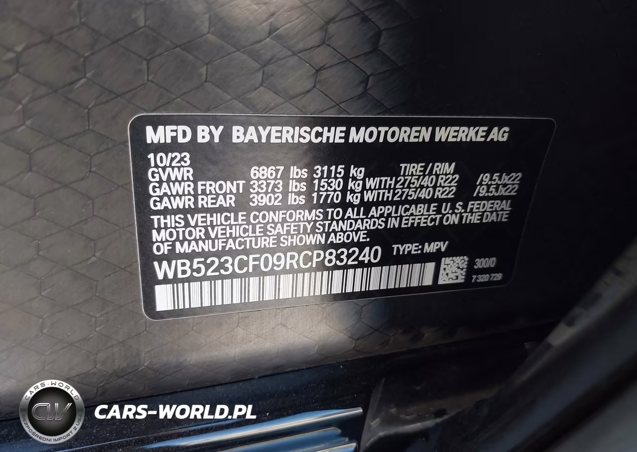 2024 BMW Ix xDrive50 VIN:WB523CF09RCP83240 - 9